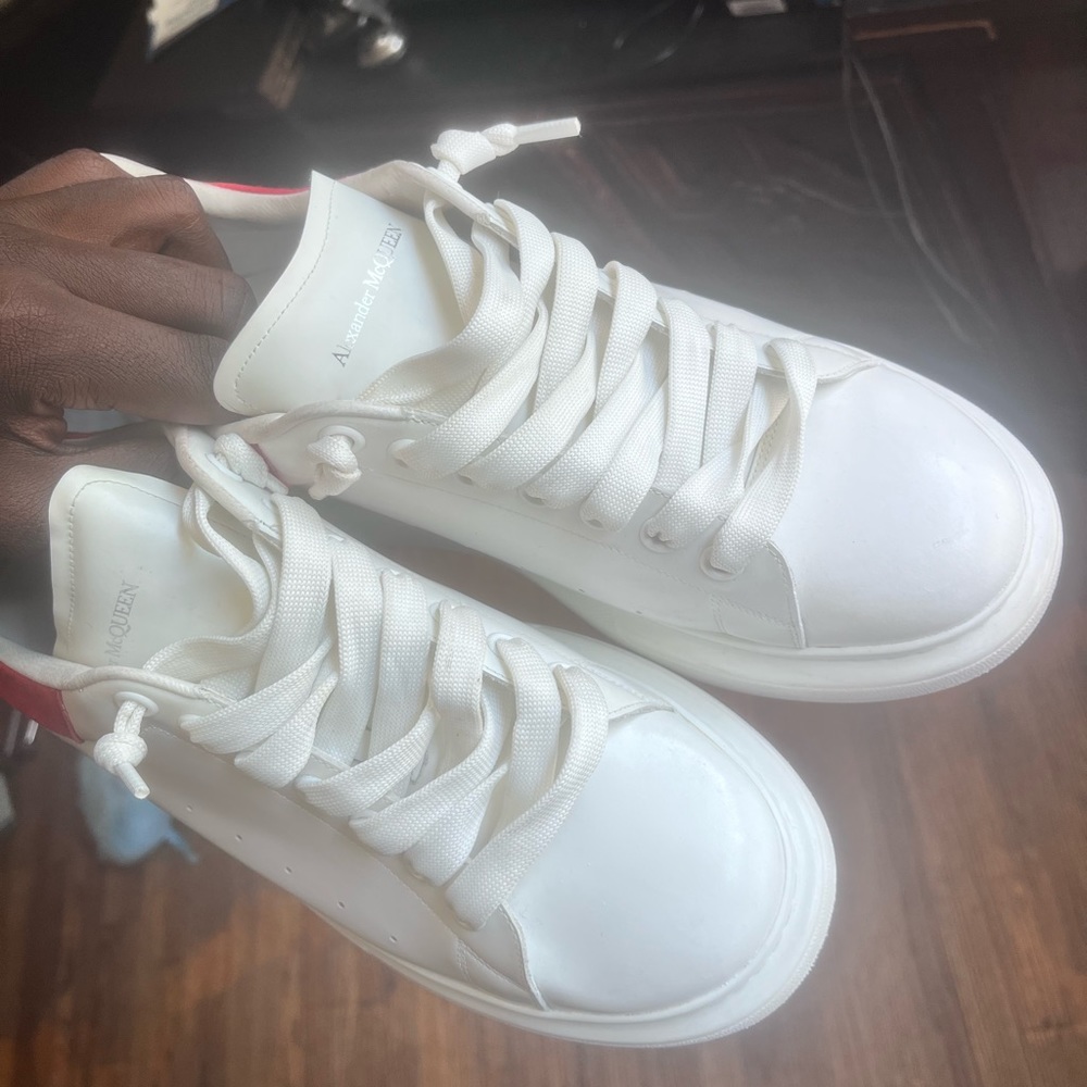 Alexander McQueen Red/White Designer Sneaker - Picture 4 of 5